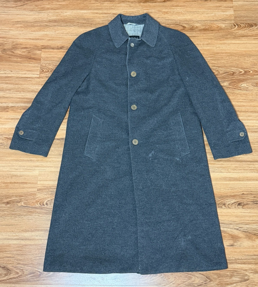 Canali Gray Pure Wool Overcoat Men's Made in Italy Size 48 - No belt - READ